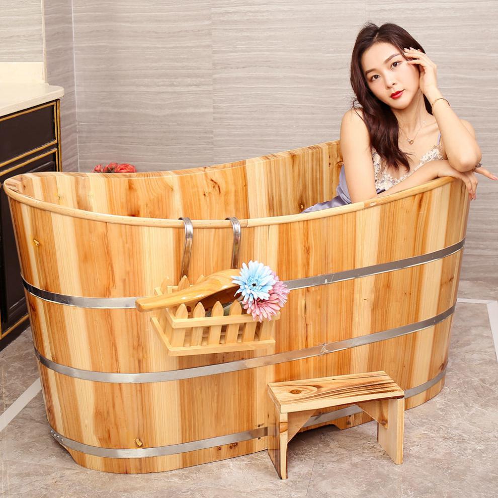 木桶浴缸大人家用洗澡盆全身沐浴桶成人瑶浴桶药浴大人木桶泡澡桶
