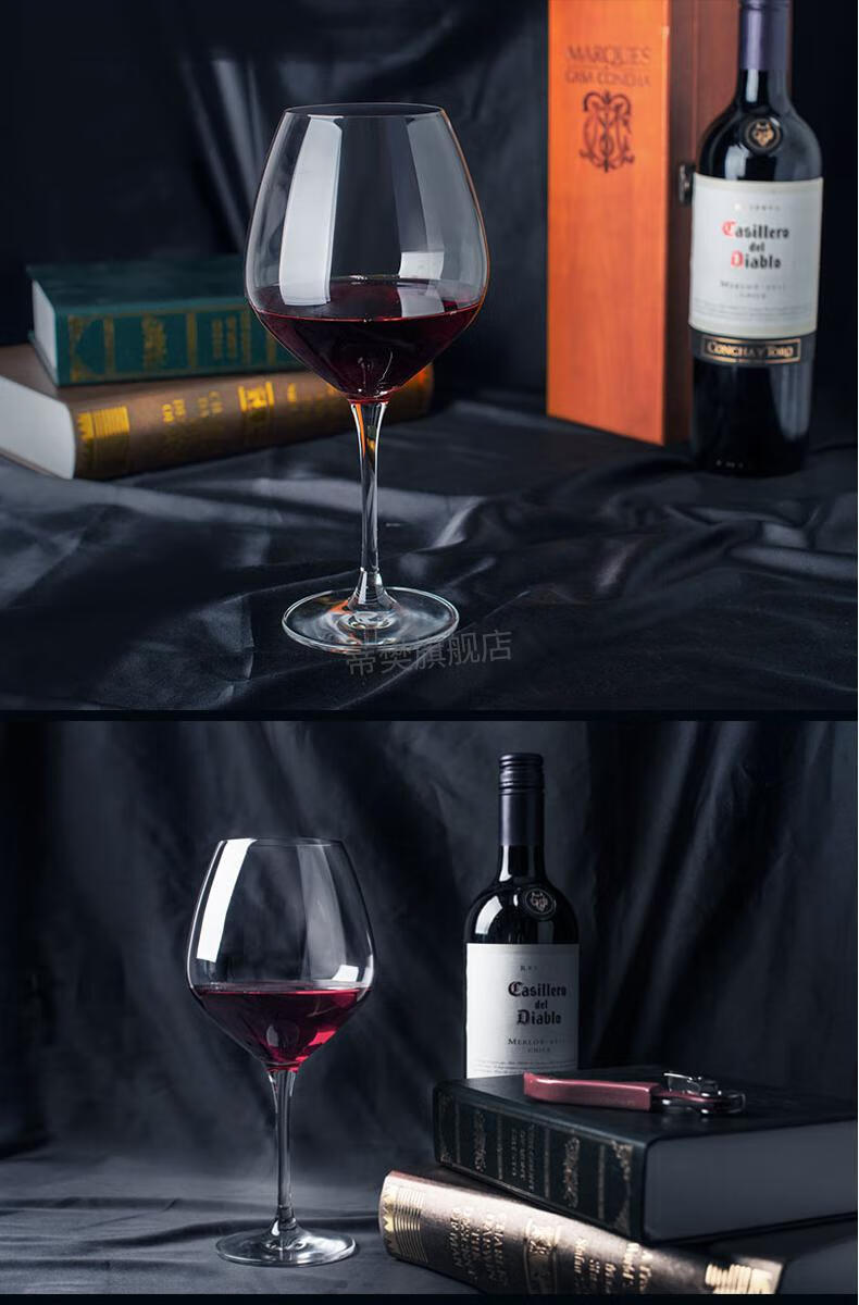 nappa红酒杯 nappa欧式无铅水晶红酒杯进口家用大号高脚杯子2只情侣一
