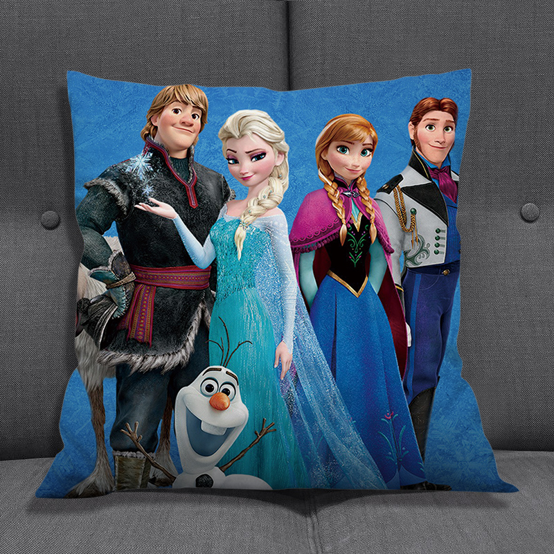 林中鸟爱莎公主抱枕 冰雪奇缘爱莎公主艾莎抱枕头套沙发睡觉动漫车用