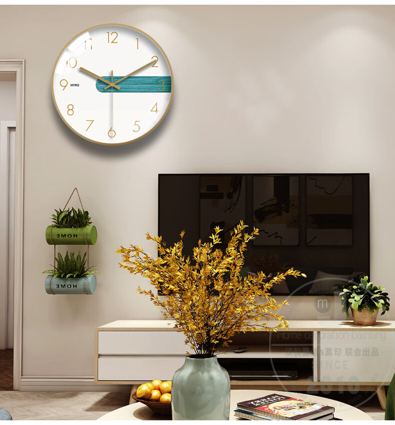墙钟个性时尚创意时尚简约北欧客厅卧室木质石英挂钟现代个性静音时钟