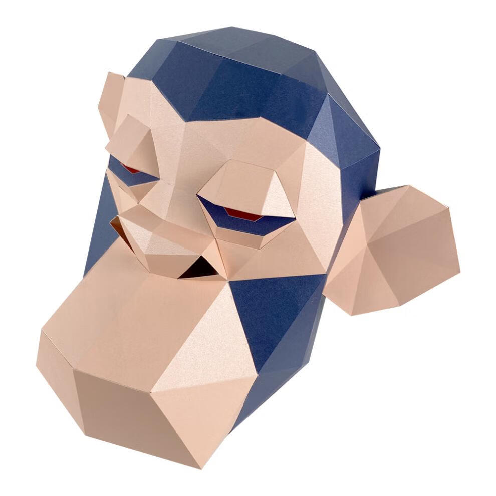 个性猿猴头套动物猴子全脸面具男时尚拍摄道具派对场景布置3d折纸