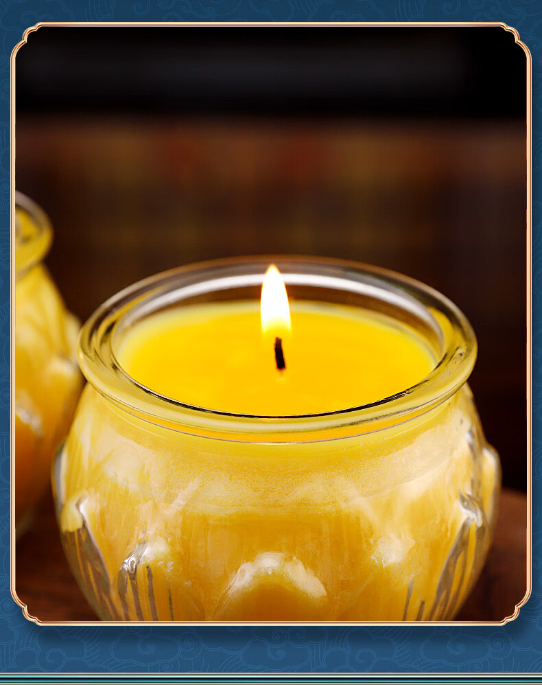 酥油灯24小时供佛灯6粒装平口莲花灯植物家用长明灯供佛蜡烛供灯 24