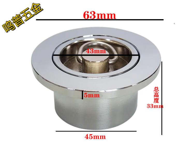 铜鱼池地漏排水器游泳池水池浴池温泉池排水阀下水器圆形密封堵头110
