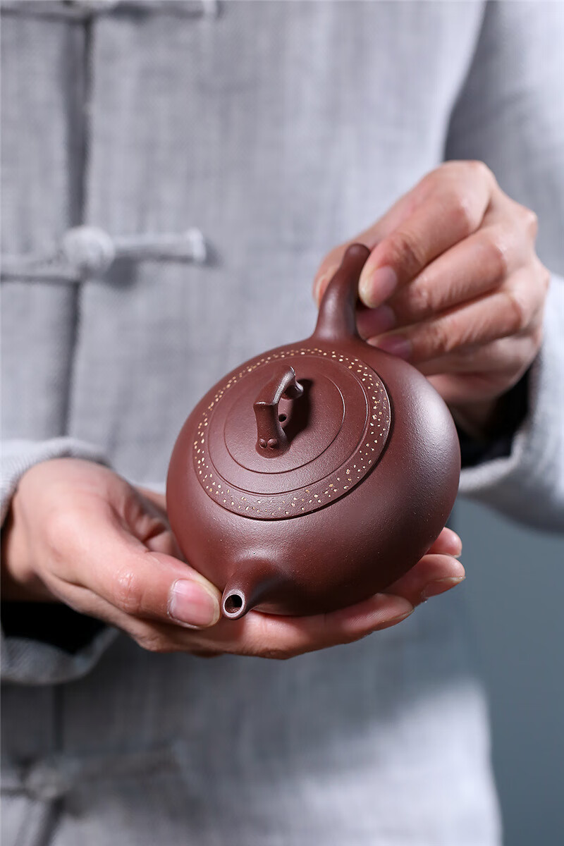 精品家藏紫泥茶壶宜兴名家全手工紫砂壶定制款飞鸿泡茶壶紫泥