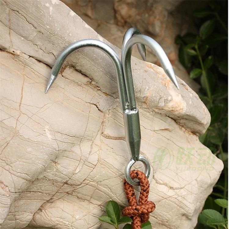 卡利帕户外求生攀岩钩登山绳勾爪锻钢登山爪救生飞虎爪硬钢飞虎爪 爪