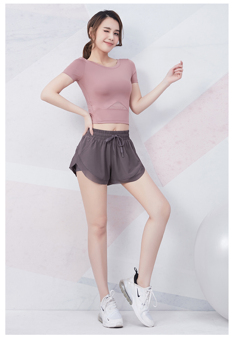刘畊宏vivi同款瑜伽服夏季短款网红运动衣时尚性感晨跑步训练健身套装
