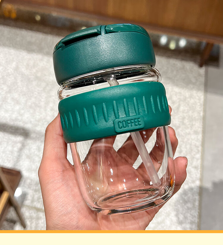 亚泰玻璃杯亚泰吸管玻璃杯高颜值可爱学生女小清新创意水杯小巧办公室