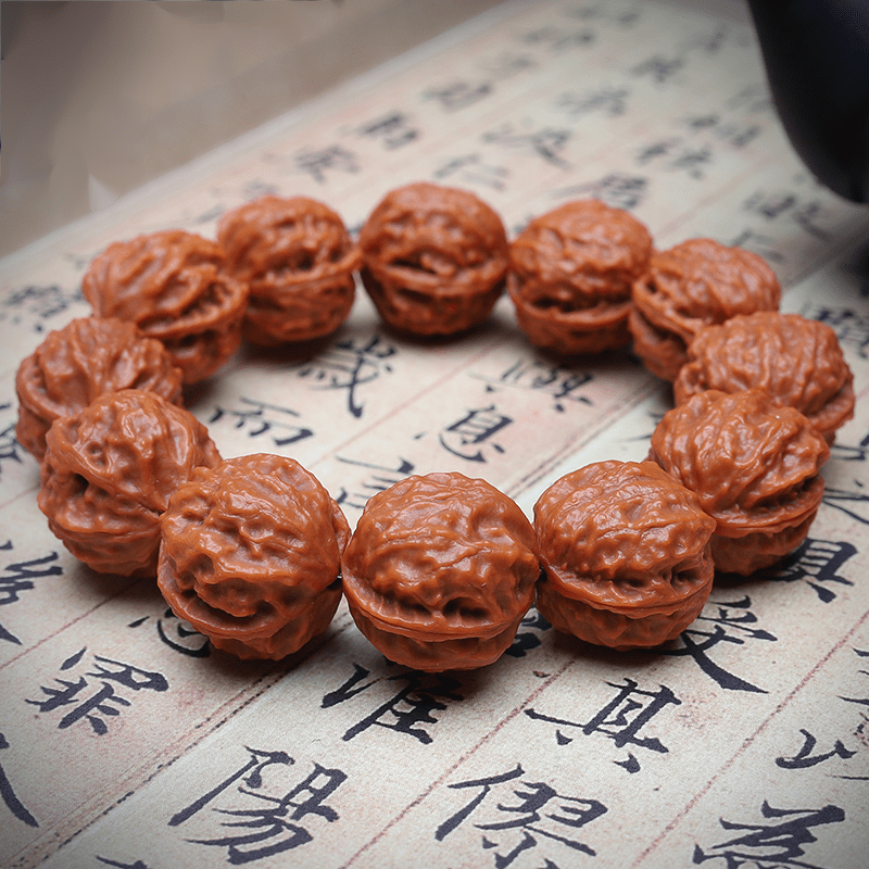 钢丝刷打底 秋子文玩单圈手串男 20mm蛤蟆头手串(钢刷打底)【图片