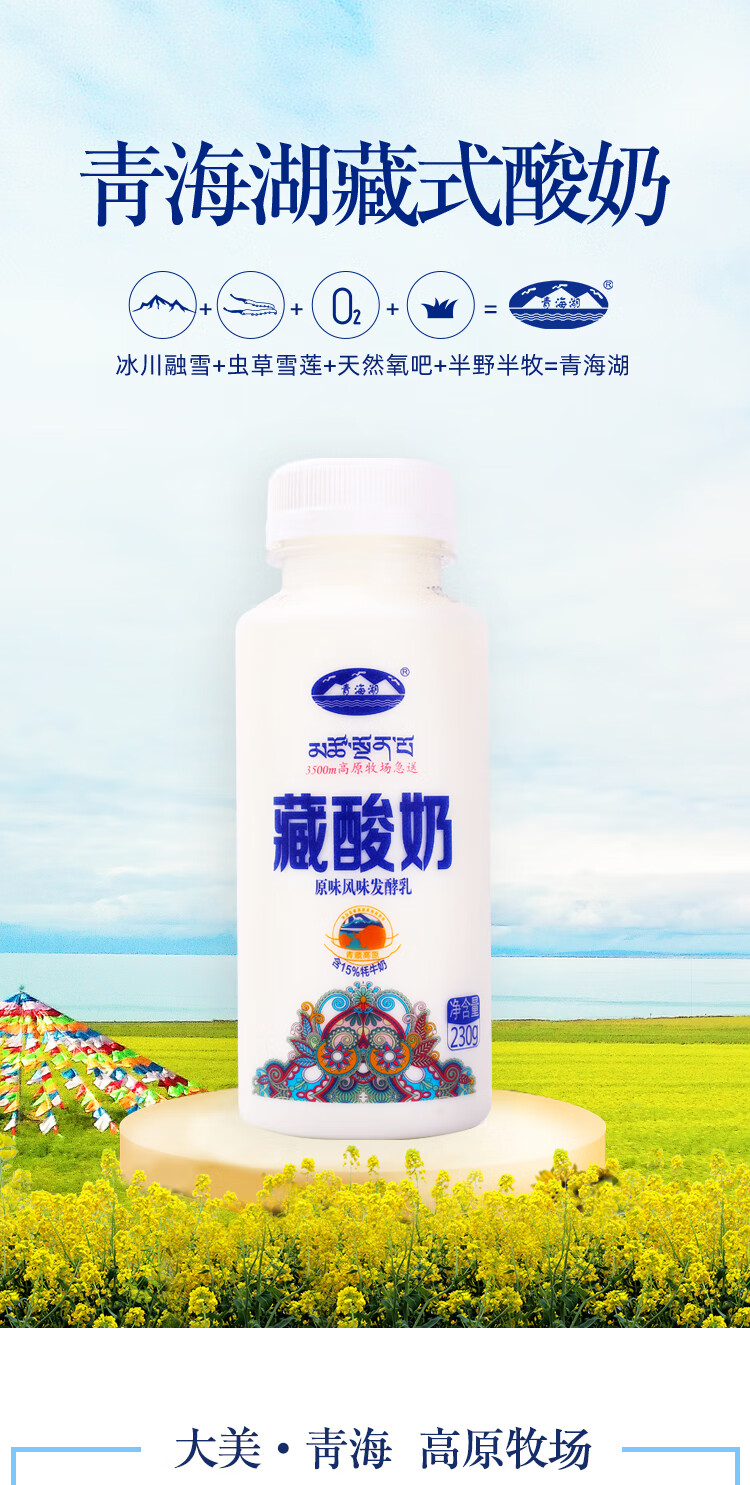 藏酸奶传统工艺高原儿童老酸奶含15%牦牛奶 藏式酸奶230g*8瓶【图片