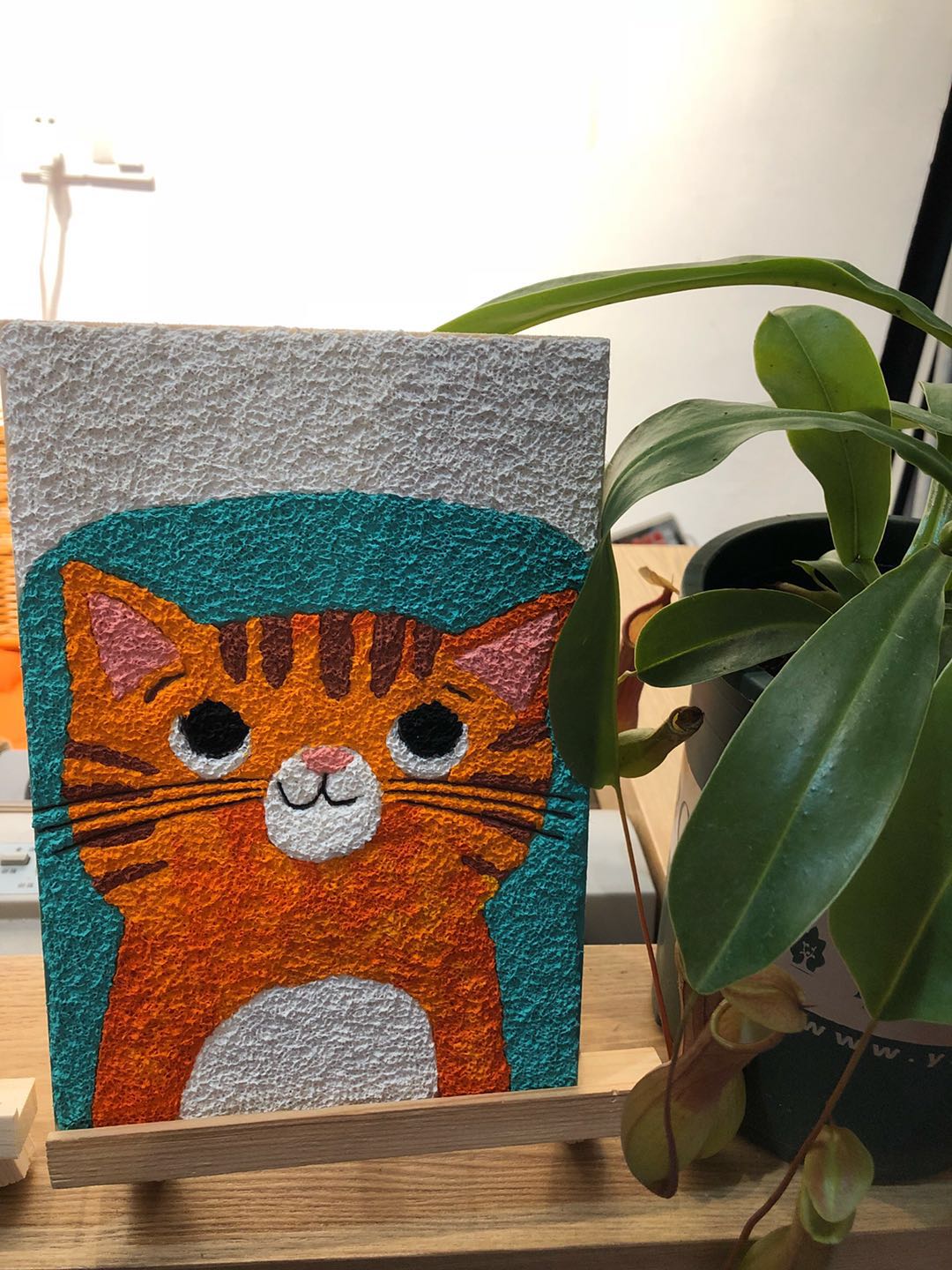 卡通纸浆画材料包打发时间手工diy9只猫咪立体创意礼物 带支架a5材料