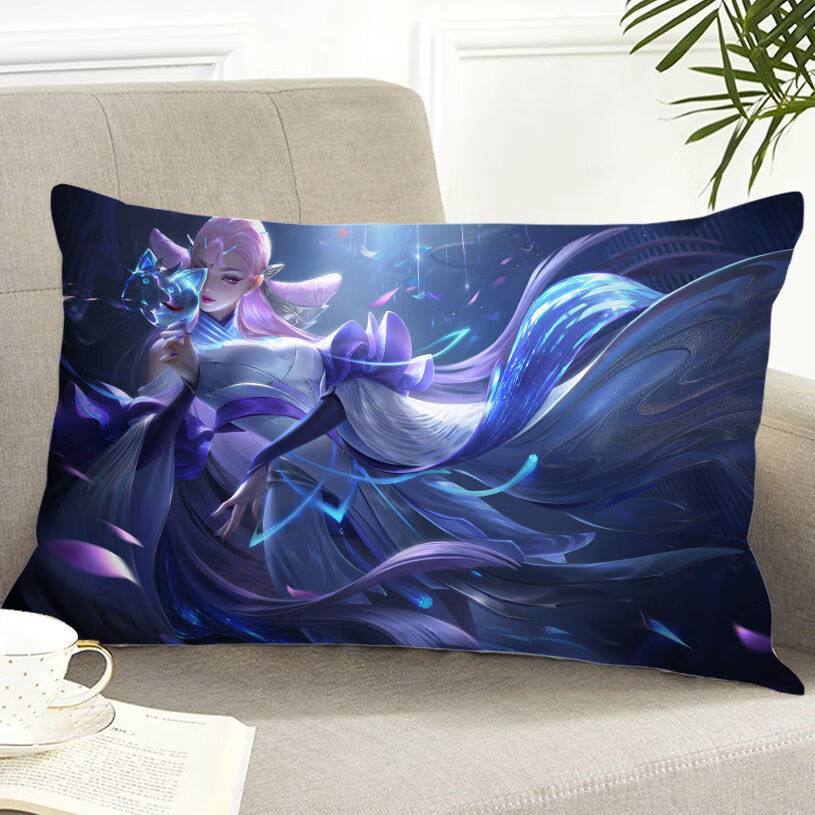 支持小米mi王者荣耀抱枕安琪拉李芳花木兰貂蝉皮肤靠垫游戏周边双面