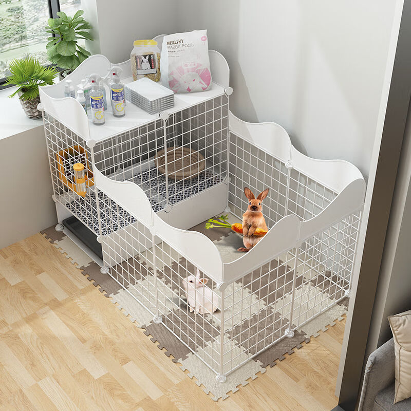 兔笼子家用室内专用防喷尿宠物特大号围栏新型兔子窝屋2列2层1排带
