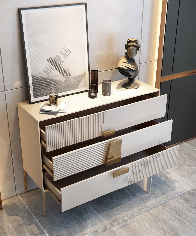 嘉际意式入户轻奢玄关柜抽屉柜现代简约客厅实木斗柜收纳整体家具边柜