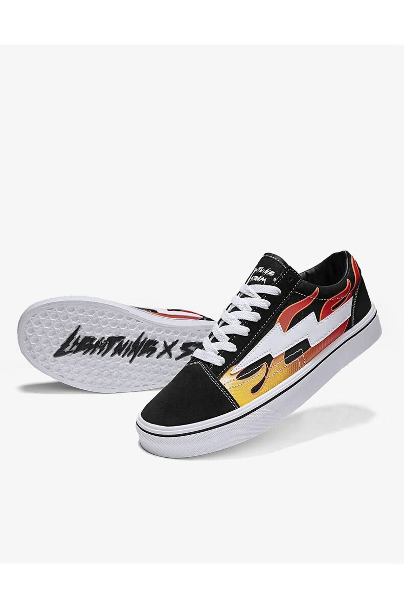 复仇风暴闪电鞋lightning x storm帆布鞋男情侣款板鞋男生运动鞋 粉红