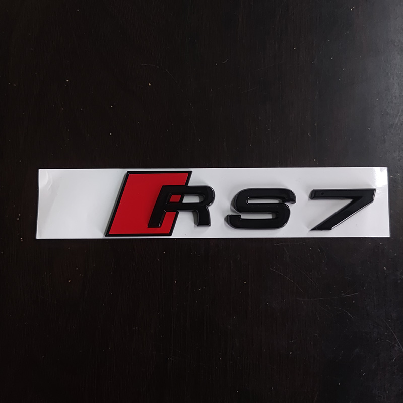 豪宏鑫适用于奥迪rs7车标a7改装中网前四环标v8t侧标黑色后尾标贴汽车