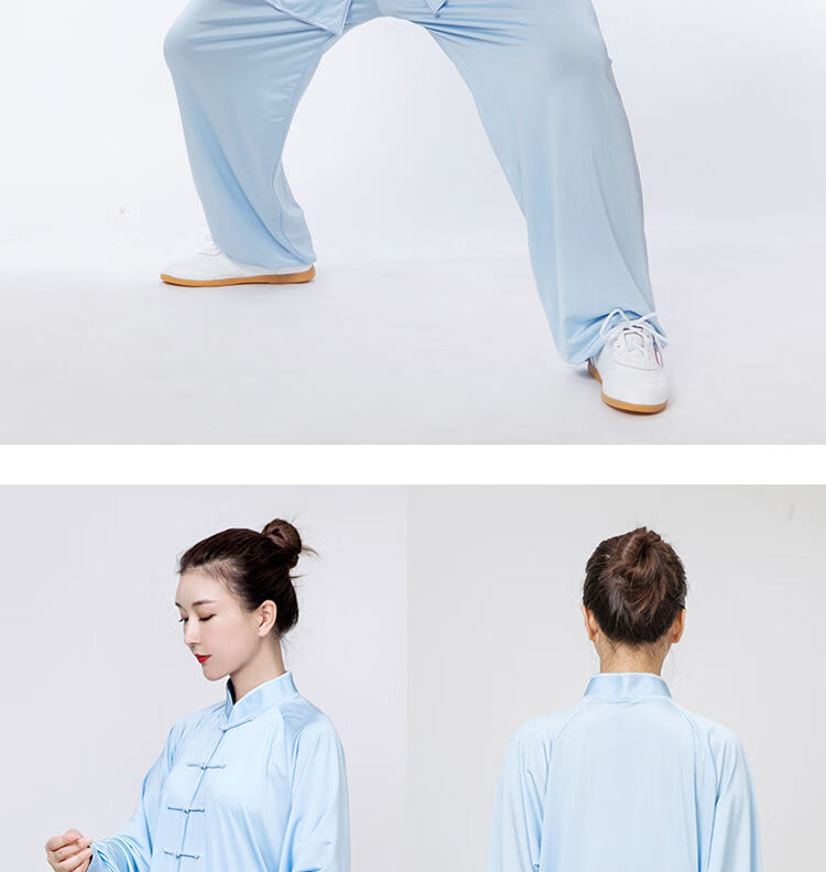 2022新款小和山太极服男女装高弹牛奶丝冰丝太极拳练功服女夏季服装