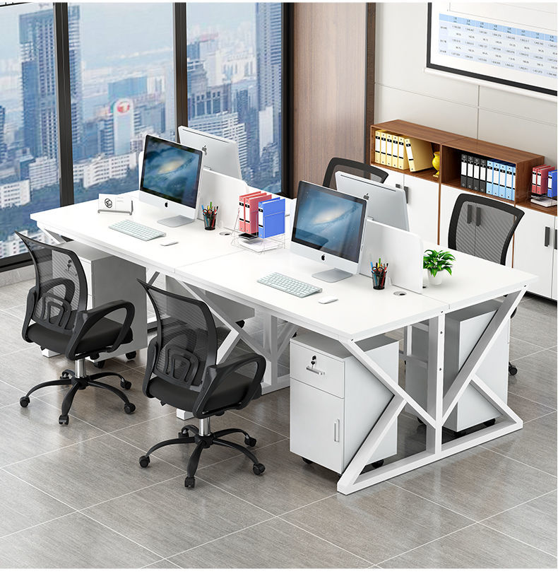职员办公桌具屏风工作位简约工位桌椅组合员工脑桌商业办公家具黑架