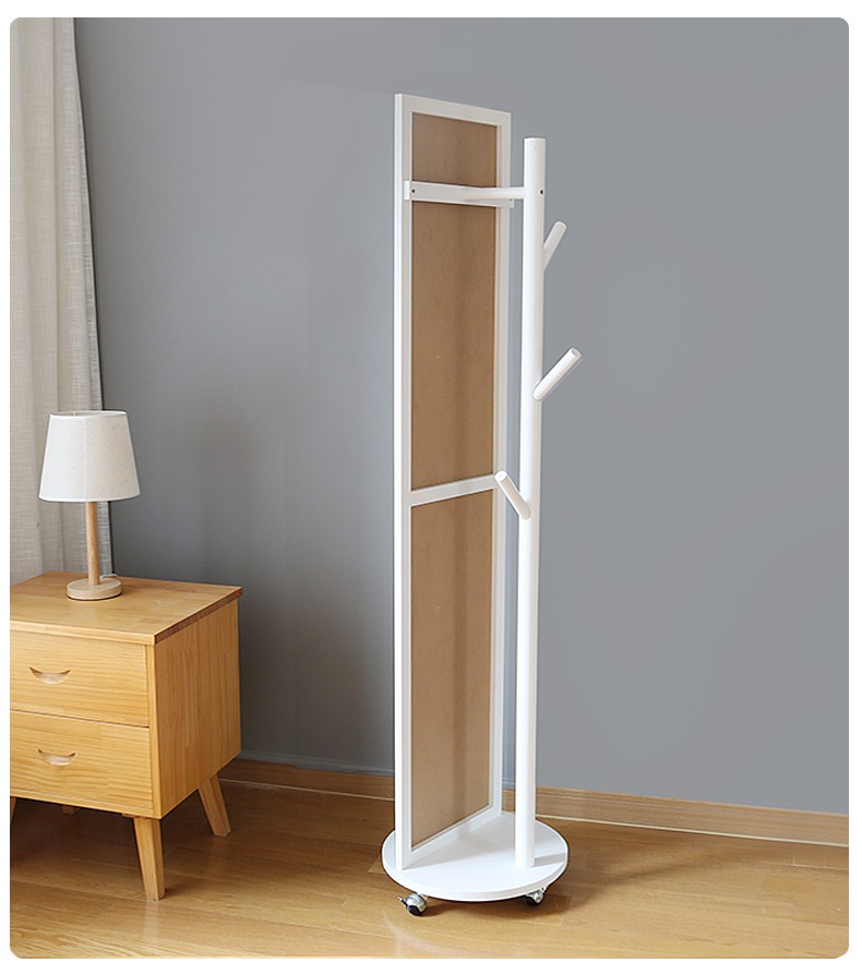 实木移动穿衣镜全身镜落地镜家用女卧室旋转试衣镜衣帽镜收纳镜子转盘