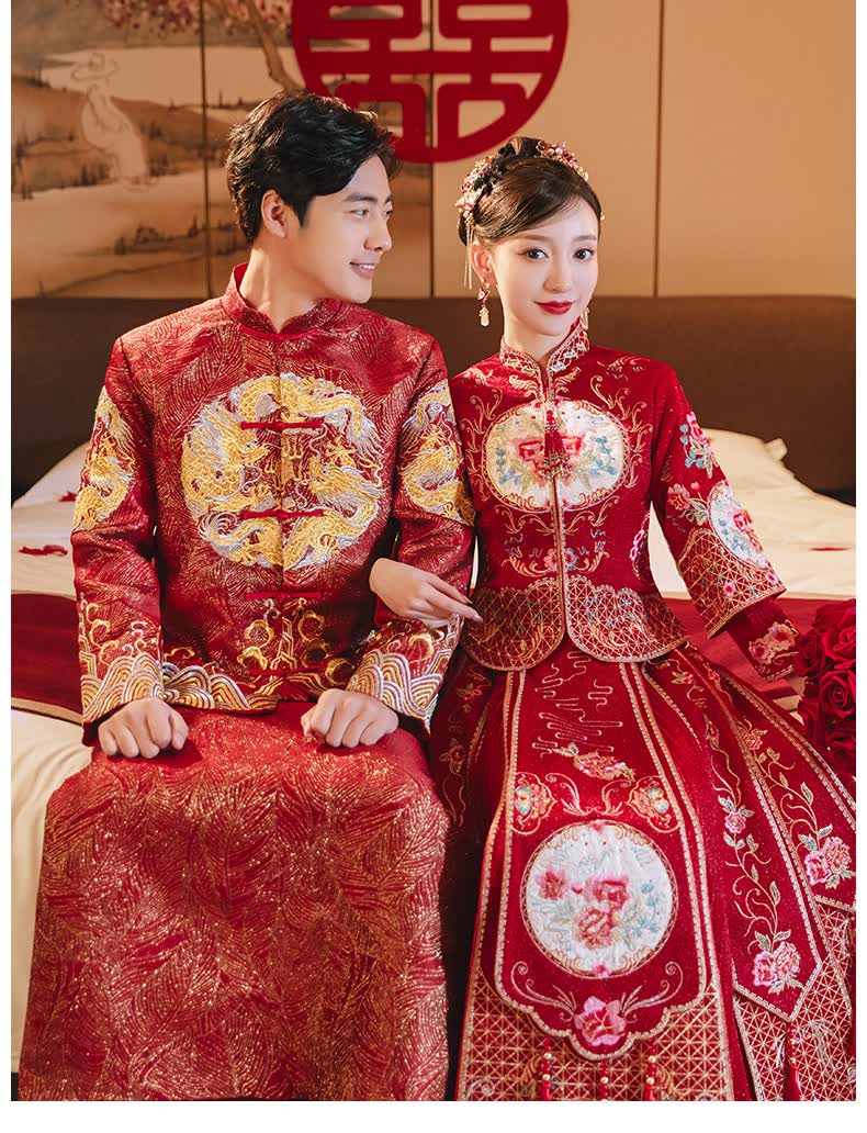 以欧 秀禾服2022年新款结婚中式新娘服龙凤褂出阁服小个子婚服春夏