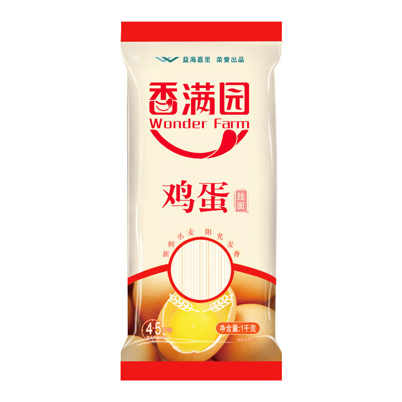 香满园鸡蛋挂面1kg800g400gx3袋拌面方便速食面条400gx3