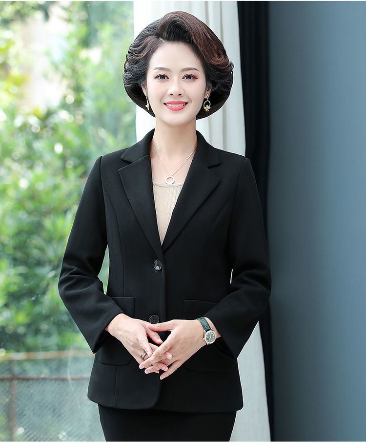 贞溪短款小西装女妈妈春装洋气外套中年女士春秋小个子修身显瘦上衣中