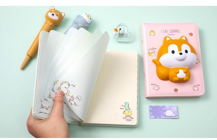 一正减压笔记本日韩kt猫解压本少女心小白兔手帐本启画堂学生网红记事
