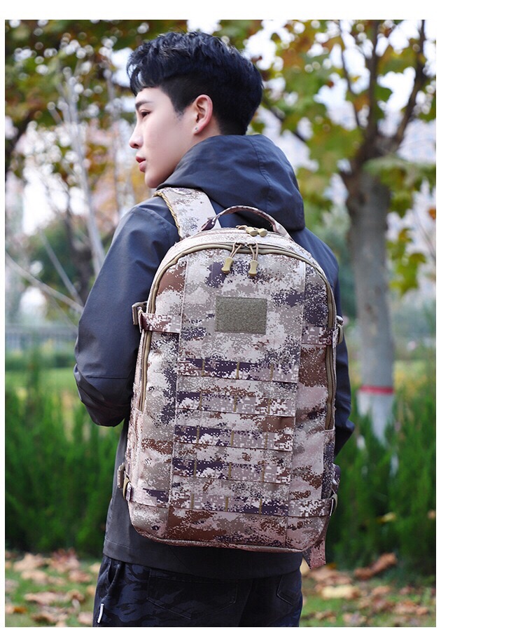 意设作训包新式战术双肩包19迷彩男女户外训练登山旅行包防水包黄均码