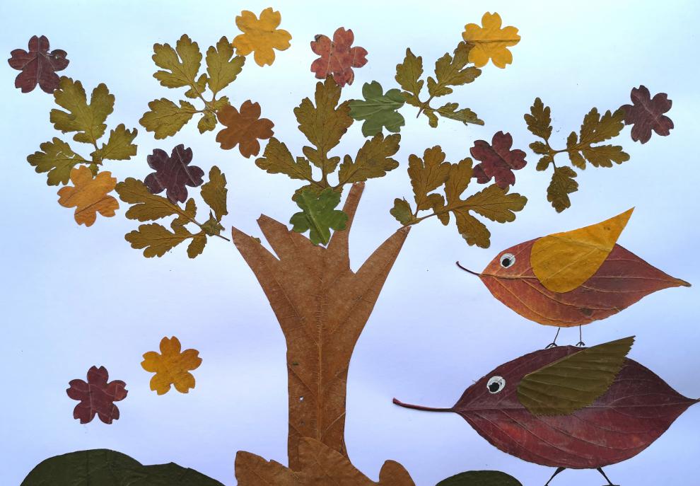 树叶贴画幼儿园手工活动材料包小学生参赛作业半成品 秋天松鼠(材料包