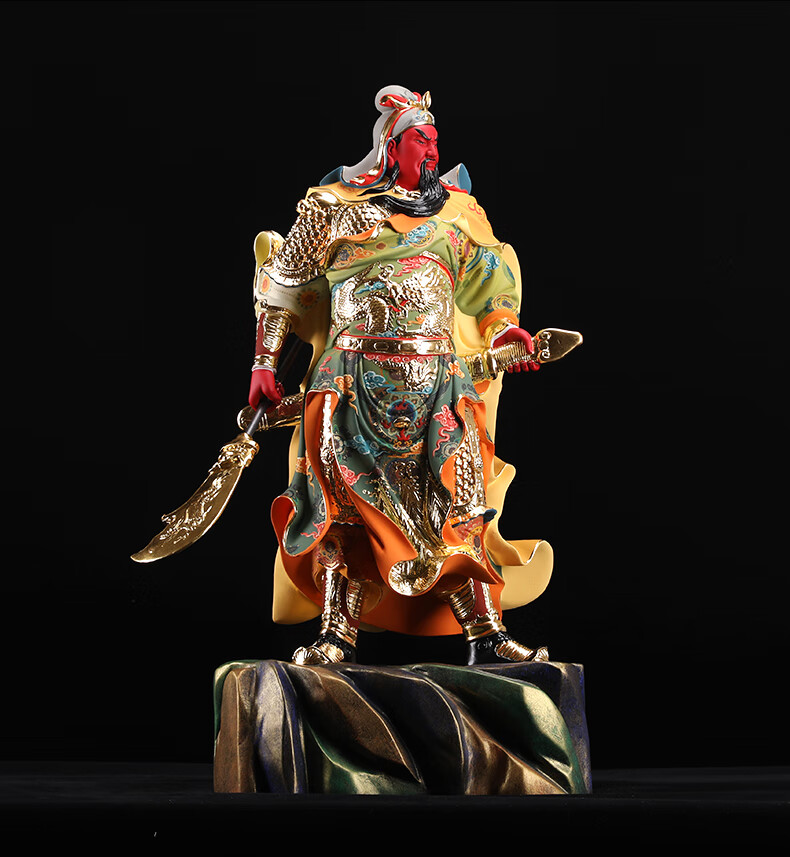 启珀 纯铜关二爷神像关公神像关帝圣君关云长关老爷武财神关帝爷神像