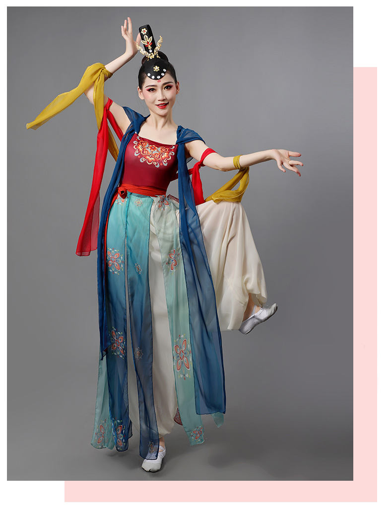 嫦娥cos服装 敦煌舞演出服飞天舞蹈嫦娥奔月艺考反弹琵琶印度服饰异域