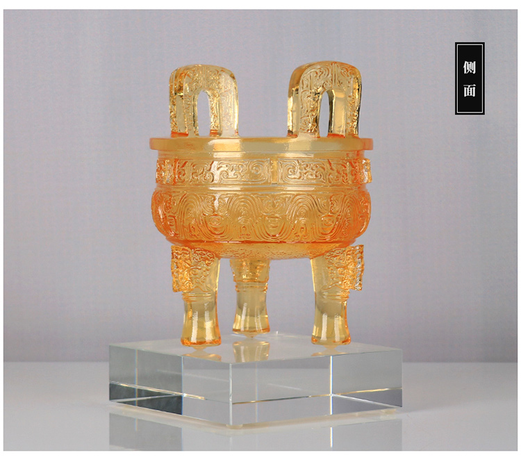 摘宝楼 琉璃鼎盛千秋鼎送人桌面创意鼎装饰客厅隔断宝鼎礼物摆件办公