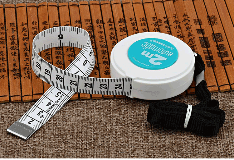 德国自动伸缩2米尺卷尺量衣软尺皮尺量三围身高裁缝尺英寸尺2米黑色白