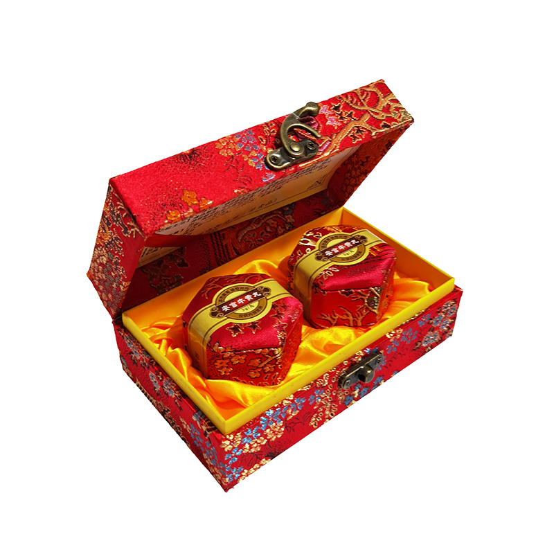 安宫小牛黄丸2丸装复古锦盒包装礼品盒安宫丸牛黄蜜丸锦缎盒两3药丸空