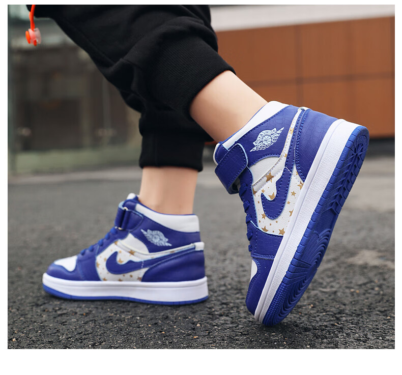 儿童aj童鞋年春秋新款中大童鞋子男孩高帮秋鞋潮流男童运adidasnike