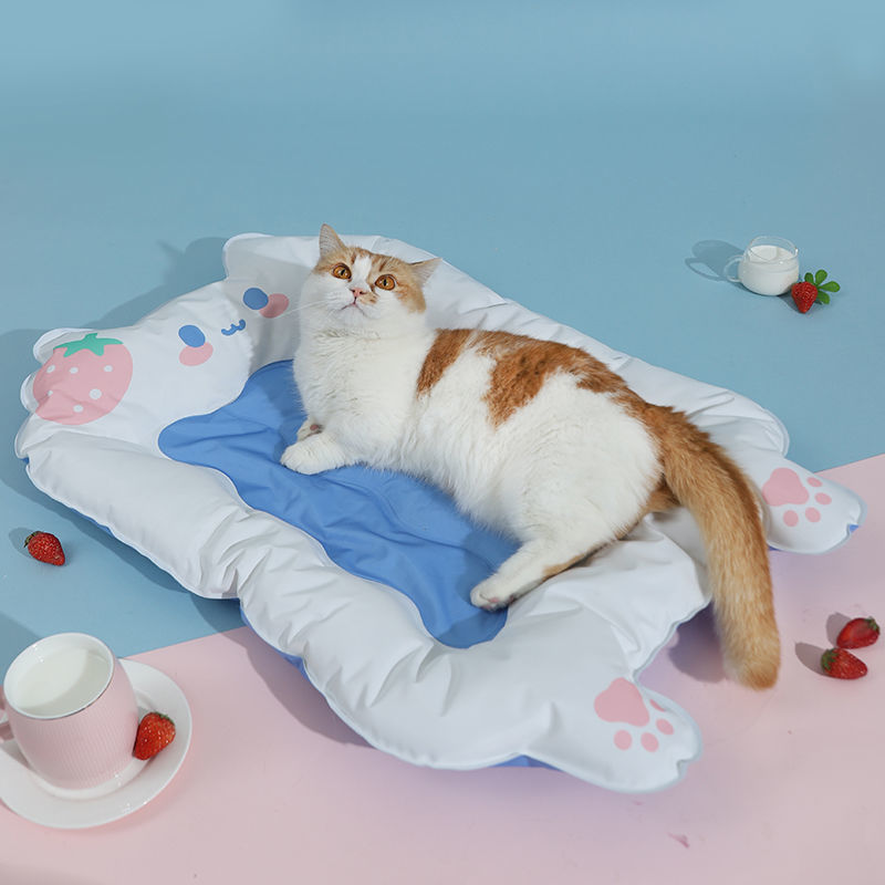 夏季凉席睡觉用猫窝凉垫狗狗睡垫夏天降温宠物用品可爱猫猫莓霉s8斤内