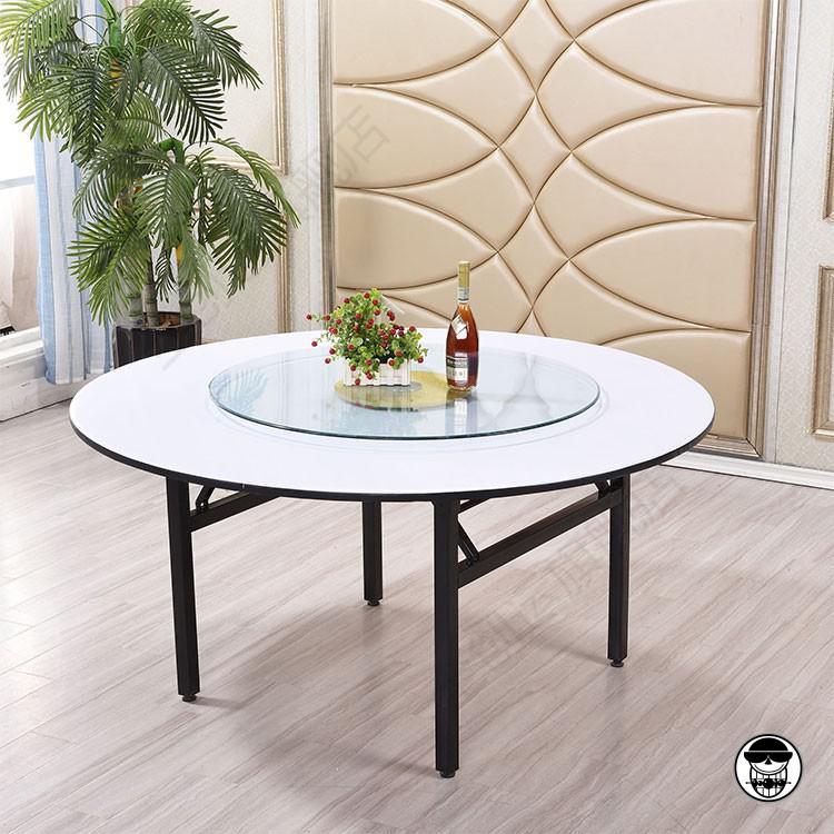 酒店餐桌大圆桌面家用电动饭店折叠圆桌面大商用餐桌 1.