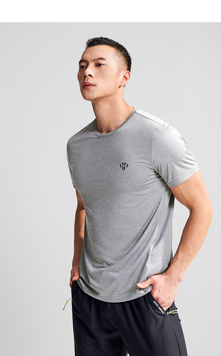 hla海澜之家圆领短袖t恤男22夏新时尚运动有型短袖上衣男装吸汗排湿