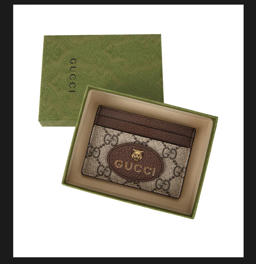 gucci古驰21秋冬男士虎头卡包卡片夹男包597557k9got棕色