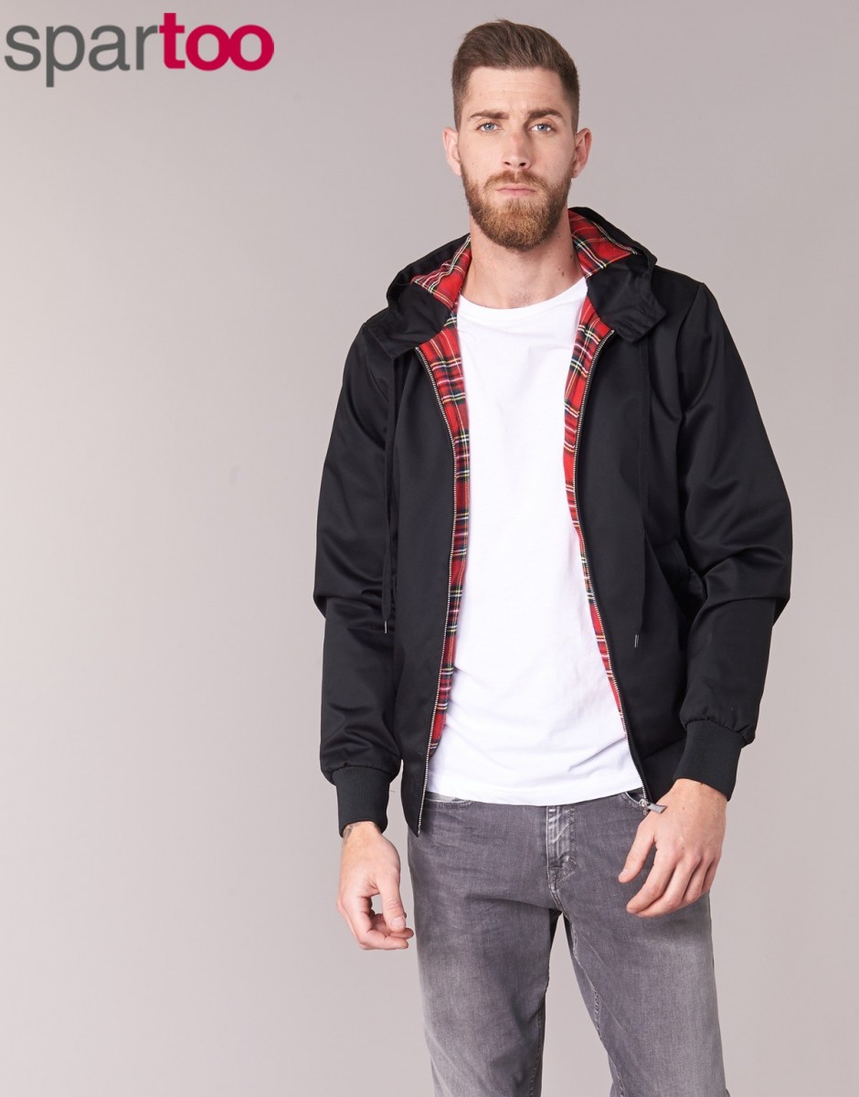 harrington男装时尚休闲短款夹克外套秋冬季黑色harrington-hooded