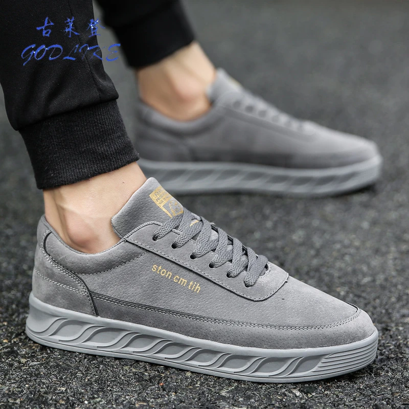 Gulaideng 2017 new autumn men's shoes tide shoes Korean version trend thick-soled platform shoes sports casual shoes personality student shoes gray 44
