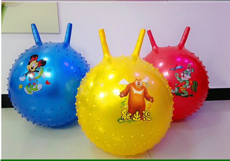 贝雷特 儿童大号羊角球按摩瑜珈弹性跳跳充气皮球宝宝小孩骑行玩具