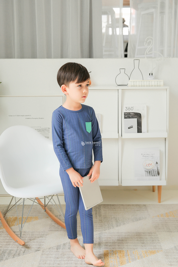 小黑托昵宝宝纯棉内衣儿童内衣套装秋衣秋裤女男童家居服秋冬薄款