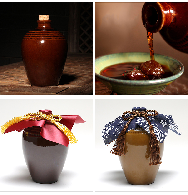 陶瓷白酒坛子仿古复古桃花醉小酒壶家用宜兴土陶空酒瓶