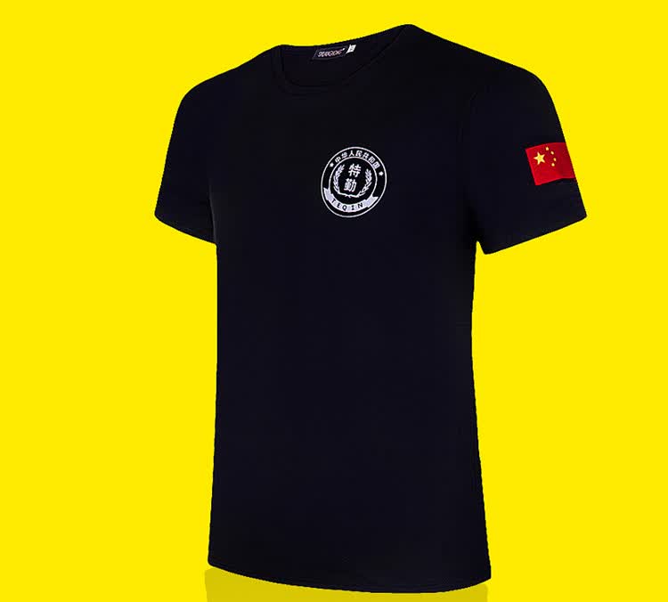 夏季军装武警特警体能作训服特勤黑色t恤战术运动体能服特保安体恤