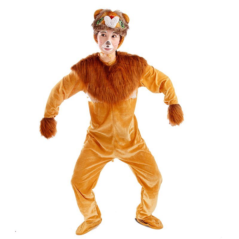 狮子表演服儿童动物演出服幼儿园狮子王舞台造型装服装 狮子短款 100
