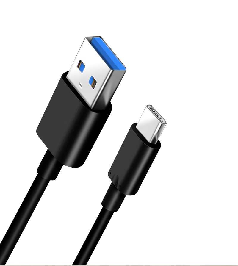 线usb安卓小米三星华为手机充电线通用 黑色【usb-c接口充电数据线】
