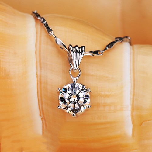 项链女仿钻高端首饰品女钻石项链 送女友生日礼物 璀璨之光钻60分_ 6