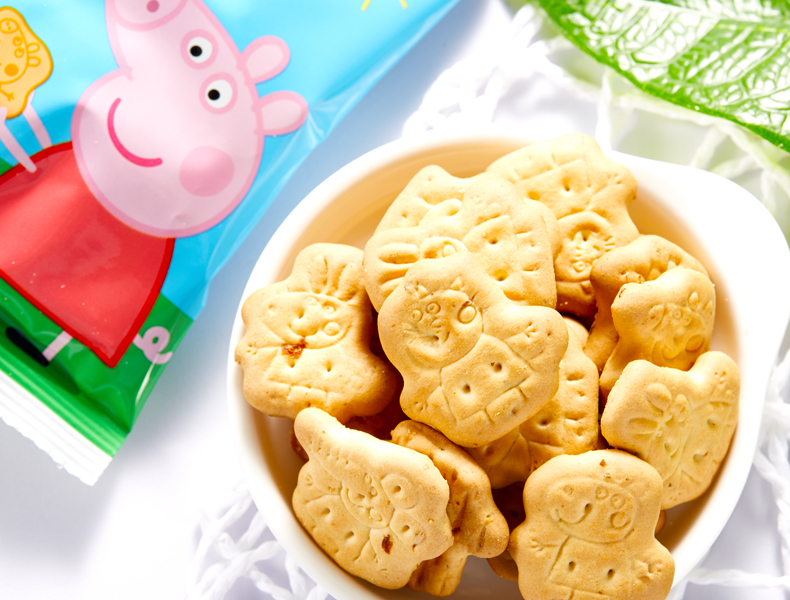 小猪佩奇牛奶蔓越莓蔬菜曲奇饼干120g3盒儿童零食卡通形象造型饼干