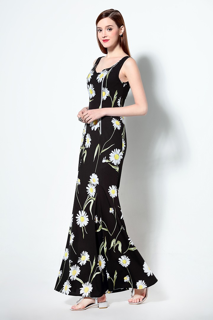 2016春夏 v领包臀鱼尾拖地礼服长裙连衣裙 图片色 s