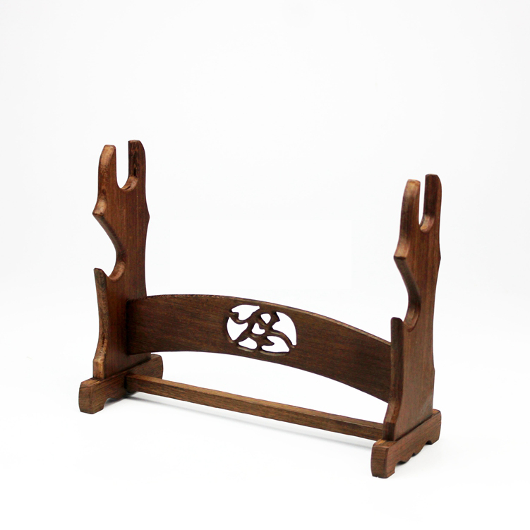 莉花妃 刀剑架雕鸡翅木实木双层日本刀架一二层宝剑架子装饰刀剑架